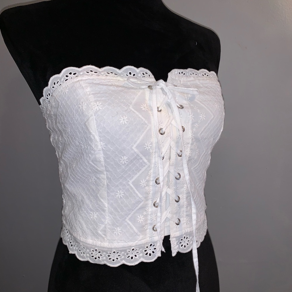 White cropped bandeau top from Forever 21